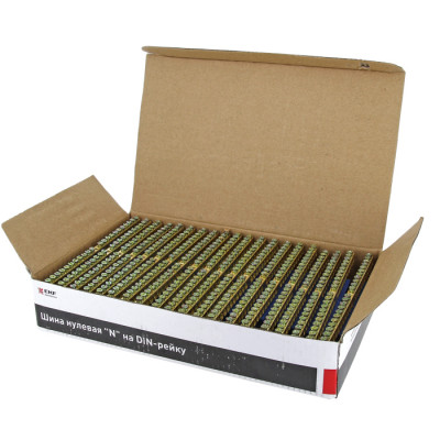 Фотография Шина 0 N (6х9мм) 22 отверстия латунь синий изолятор на DIN-рейку EKF PROxima, артикул sn0-63-22-d