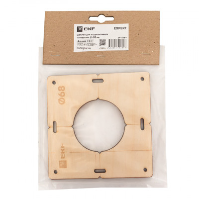 Фотография Шаблон для подрозетников c 1 отв. диам. 68 мм EKF Expert, артикул sh-d68-1