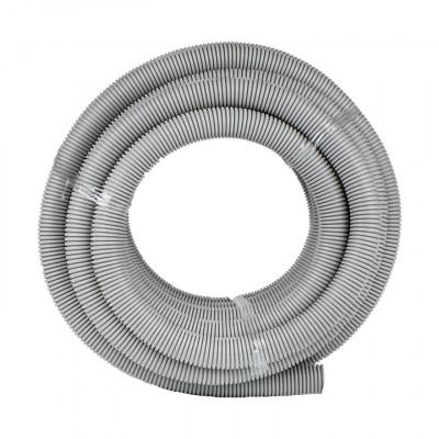 Фотография Труба гофрированная ПВХ с протяжкой d40 мм (15 м) серая EKF-Plast, артикул tg-z-40