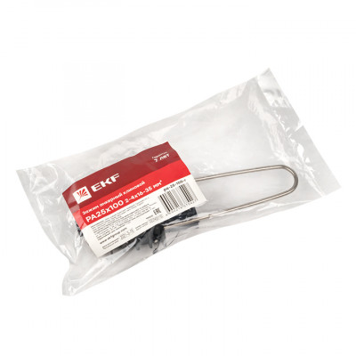 Фотография Зажим анкерный клиновой PA25x100 2-4x16-35 мм2 инд. упак. EKF PROxima, артикул pa-25-100-r
