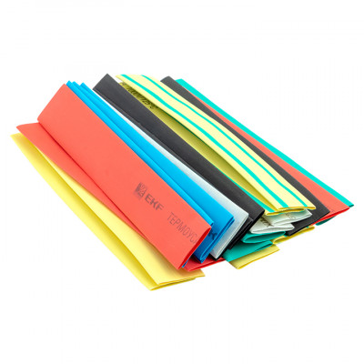 Фотография Термоусаживаемая трубка ТУТ нг 10/5 набор:7 цветов по 3шт. 100мм. EKF PROxima, артикул tut-n-10