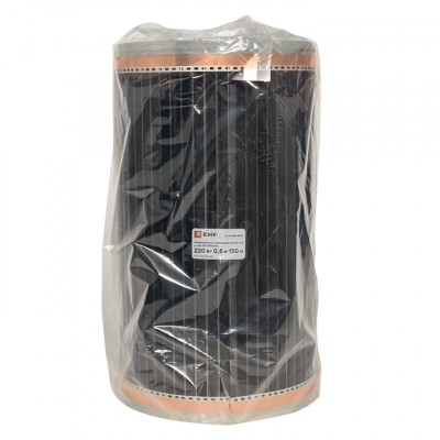 Фотография Инфракрасный пленочный теплый пол 220 Вт/м2 ширина 0,5 метра рулон 150 метров EKF PROxima, артикул Ik-roll-220-150m