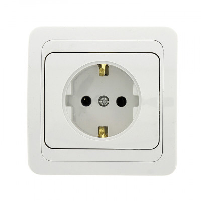 Фотография Лондон Розетка 1-местная с заземлением 16А белая EKF PROxima, артикул EER16-028-10