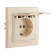 Фотография Розетка 1-местная СП с/з Минск с крышкой 16А бежевая с защ. штор. EKF, артикул ERR16-029-200