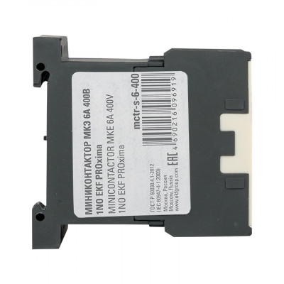 Фотография Миниконтактор МКЭ  6А 400В 1NO EKF PROxima, артикул Mctr-s-6-400