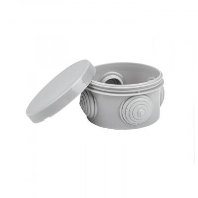 Фотография Коробка распаячная КМР-040-038 с крышкой наружная (65х40) 4 мембранных ввода IP54 розничный стикер EKF PROxima, артикул plc-kmr-040-038-r