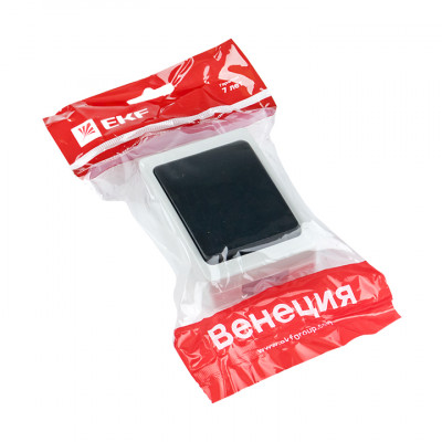 Фотография Венеция Выключатель 1 -клавишный 10А IP54 серый EKF, артикул EVV10-021-30-54