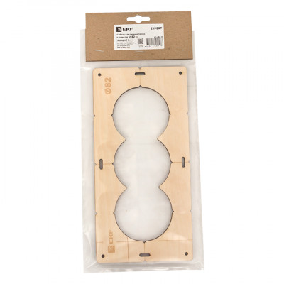 Фотография Шаблон для подрозетников c 3 отв. диам. 82 мм EKF Expert, артикул sh-d82-3