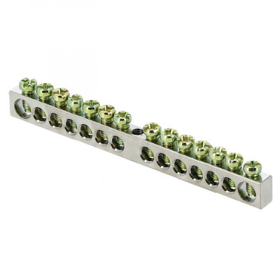 Фотография Шина PEN ноль-земля (6x9мм) 14 отв. цинк крепеж по центру EKF PROxima, артикул sn1-63-14