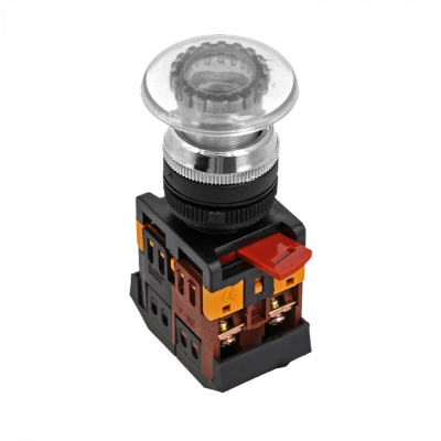 Фотография Кнопка AELA-22 белая с подсветкой NO+NC 220В Грибок EKF PROxima, артикул pbn-aela-1w-220