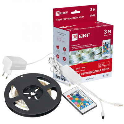 Фотография Умная светодиодная лента EKF Connect RGBW 3m, артикул slswf-3-rgbw