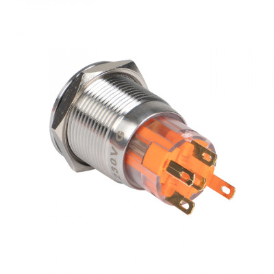 Фотография Кнопка S-Pro67 19 мм без фикс. с оранжевой подсв. 230В EKF PROxima, артикул s-pro67-131