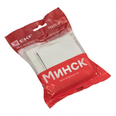 Фотография Минск Кнопка нажимная  СП, 10А, белый EKF, артикул ERV10-028-10