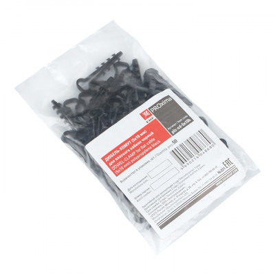 Фотография Дюбель-хомут (5х10 мм) для плоского кабеля черный (100 шт.) EKF PROxima, артикул plc-cd1-5x10b