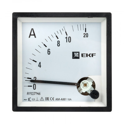 Фотография Амперметр AMA-961 аналоговый на панель (96х96) квадратный вырез 10А прямое подкл. EKF, артикул ama-961-10