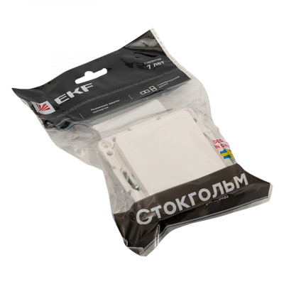 Фотография Стокгольм Механизм Выключателя 1-кл. 10А белый EKF PROxima, артикул EYV10-121-10