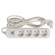 Фотография Удлинитель Эксперт  4 гнезда  2 метра 16А/3,5кВт с 2 USB 2,1А ПВС 3х1 EKF, артикул UBA16-2USB-4-02i