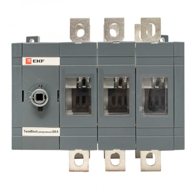 Фотография Рубильник   200A 3P реверсивный без рукоятки управления TwinBlock EKF, артикул tb-s-200-3p-rev