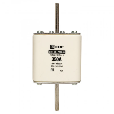 Фотография Плавкая вставка ППН-39 630/350А габарит 3 EKF PROxima, артикул fus-39/630/350