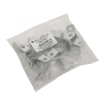 Фотография Скоба металлическая двухлапковая d21-22 мм (10 шт) EKF PROxima, артикул sm-2-21-22-r