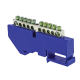 Фотография Шина 0 N (6x9мм) 10 отв. цинк синий изолятор на DIN-рейку EKF PROxima, артикул sn1-63-10-d