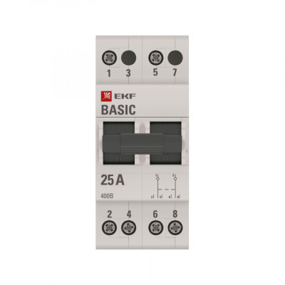 Фотография Трехпозиционный переключатель 2P 25А EKF Basic, артикул tps-2-25