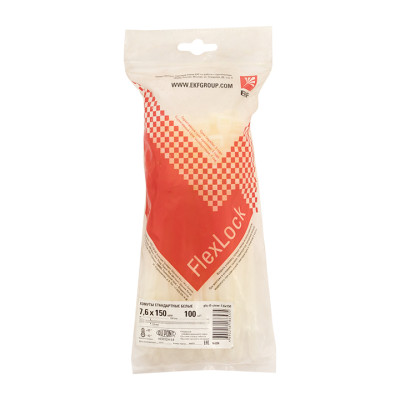 Фотография Хомут P6.6 стандартный (б), 7.6x150 (100шт) FlexLock PROxima, артикул plc-fl-ctsw-7.6x150