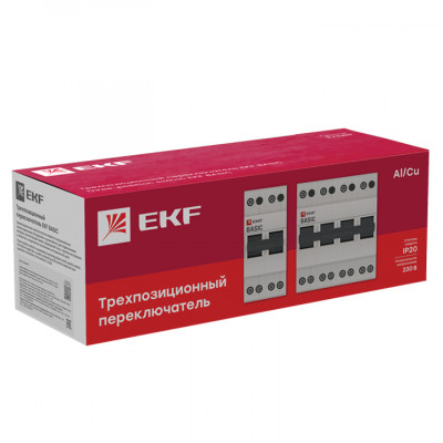 Фотография Трехпозиционный переключатель 2P 25А EKF Basic, артикул tps-2-25
