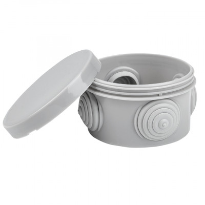 Фотография Коробка распаячная КМР-040-039 с крышкой наружная (85х40) 4 мембранных ввода IP54 розничный стикер EKF PROxima, артикул plc-kmr-040-039-r