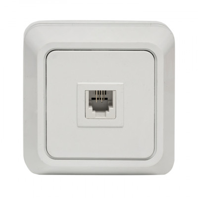 Фотография Розетка Phone 1-мест. бел. Рим EKF PROxima, артикул ENT01-034-10