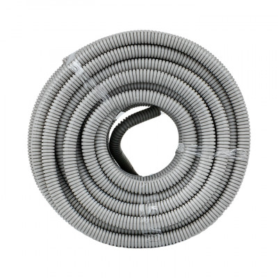 Фотография Труба гофрированная ПВХ с протяжкой d20 мм (50 м) серая EKF-Plast, артикул tg-z-20-50m