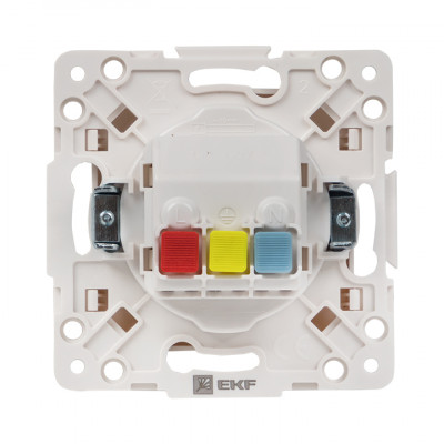 Фотография Стокгольм Розетка 1-местная с/з 16А белая с защ. штор. EKF PROxima, артикул EXR16-028-10