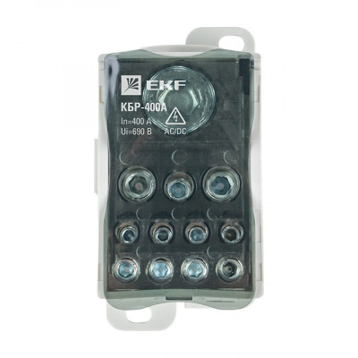 Фотография Блок распределительный КБР на DIN-рейку и монтажную панель 400A EKF PROxima, артикул plc-kbr400