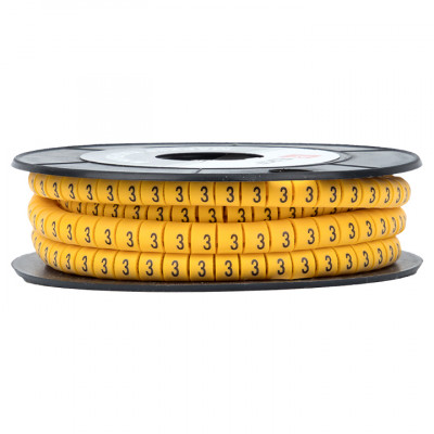 Фотография Маркер кабельный 4,0 мм2 3 (500 шт.) (ЕС-2) EKF PROxima, артикул plc-KM-4-3