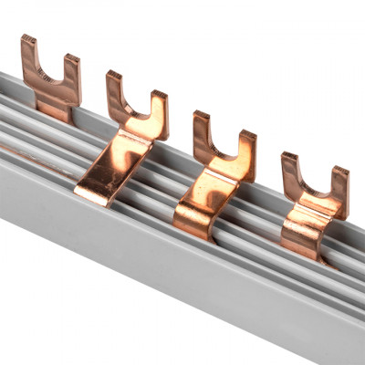 Фотография Шина соединительная типа FORK для 4-ф нагр. 63А 54 мод. EKF PROxima, артикул fork-04-63