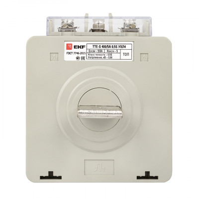 Фотография Трансформатор тока ТТЕ-A-400/5А с клеммой напряжения класс точности 0,5S EKF PROxima, артикул tte-S-400-0.5S