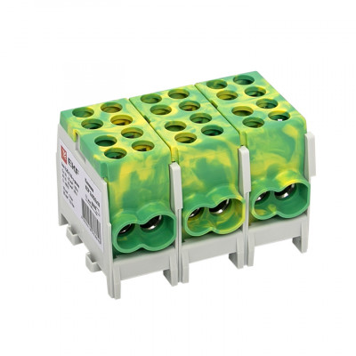 Фотография Клемма распределительная КСР с двойным винтом 2x25/2x16 желто-зеленая EKF PROxima, артикул ksr-2.25-2.16-y-green