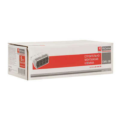 Фотография Строительно-монтажная клемма СМК 773-108 8 отверстий 1,0-2,5мм2 (50шт.) EKF PROxima, артикул plc-smk-108