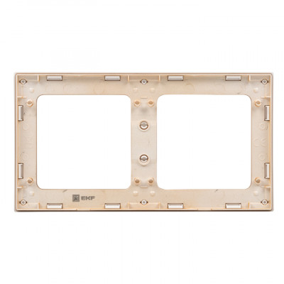 Фотография Стокгольм Рамка 2-местная белая с линией цвета шампань EKF PROxima, артикул EYM-G-303-10