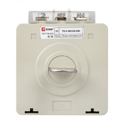 Фотография Трансформатор тока ТТЕ-A-150/5А с клеммой напряжения класс точности 0,5S EKF PROxima, артикул tte-S-150-0.5S