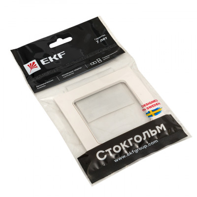 Фотография Стокгольм Рамка 1-местная белая EKF PROxima, артикул EXM-G-302-10