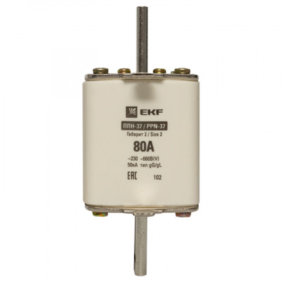 Фотография Плавкая вставка ППН-37 400/80А габарит 2 EKF PROxima, артикул fus-37/400/80