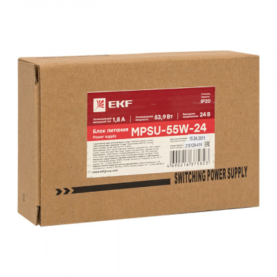 Фотография Блок питания 24В с функцией ИБП MPSu-55W-24 EKF PROxima, артикул mpsu-55w-24
