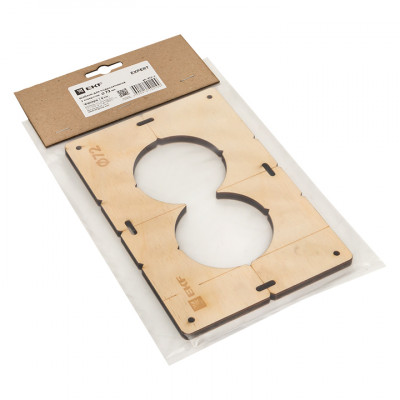 Фотография Шаблон для подрозетников c 2 отв. диам. 72 мм EKF Expert, артикул sh-d72-2