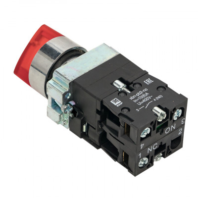 Фотография Переключатель BD33 3P c красной подстветкой 24В NO EKF PROxima, артикул xb2-bk33-r-24