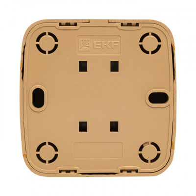 Фотография Розетка TV 1-местная ОП Минск 75Ом 5-862МГц светлое дерево EKF, артикул EGA00-027-30