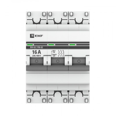 Фотография Выключатель нагрузки 2P  16А ВН-63 EKF PROxima, артикул SL63-2-16-pro
