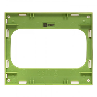 Фотография Стокгольм Рамка для розетки 2-местная белая с  линией цвета зеленый  EKF PROxima, артикул EYM-G-302-20