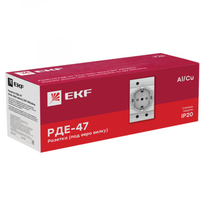 Фотография Розетка РДЕ-47 240В (под евро вилку с заземлением) EKF PROxima, артикул mdse-47-pro