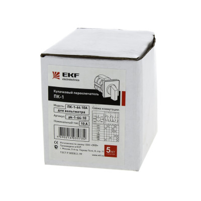 Фотография Переключатель кулачковый ПК-1-11 10А 1P 0-1 EKF PROxima, артикул pk-1-11-10